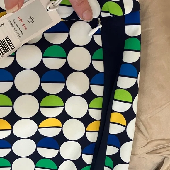 Kinona Mod Dot Crop Golf Pants with Navy Stripe Small - Picture 6 of 10